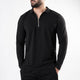 Black Full Sleeves Polo with Metal Zipper