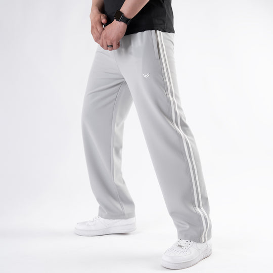 Light Gray Lycra Terry Two Stripe Trousers