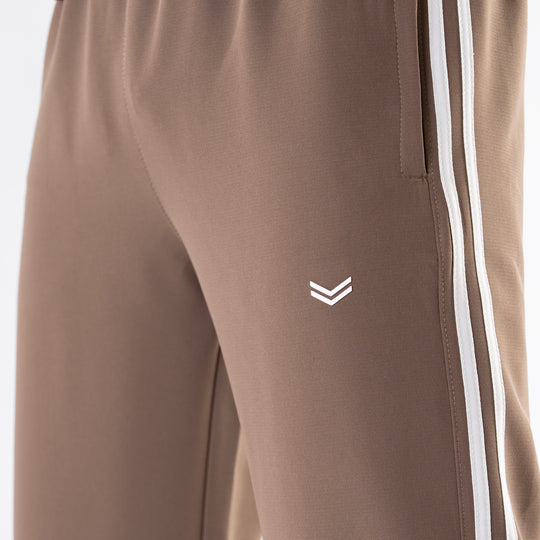Light Brown Lycra Terry Two Stripe Trousers