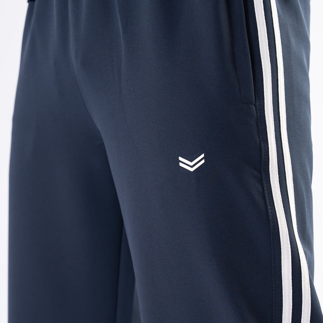 Space Blue Lycra Terry Two Stripe Trousers