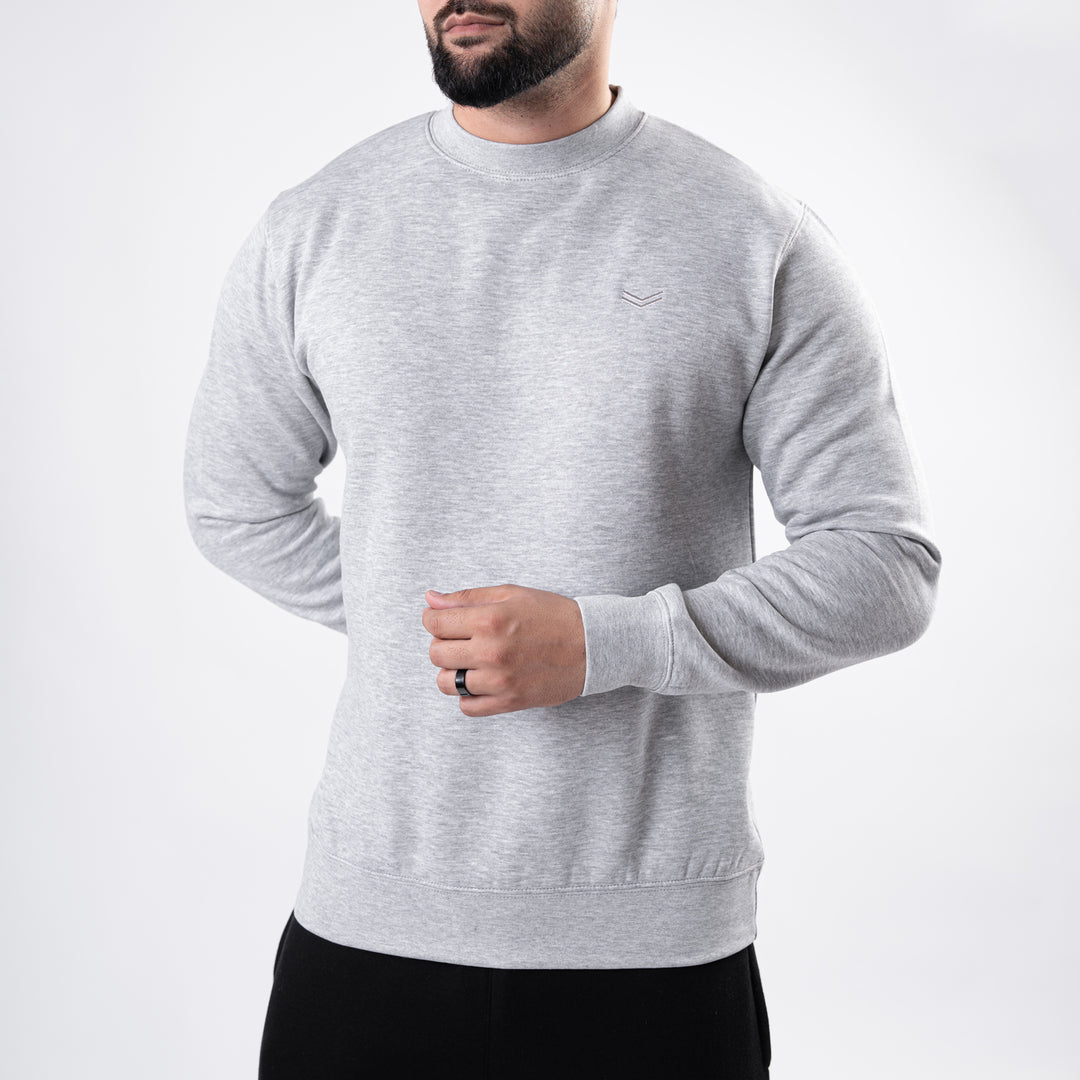 Textured Gray Fleece Sweatshirt