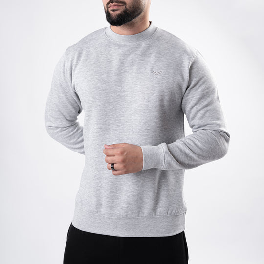 Textured Gray Fleece Sweatshirt
