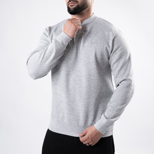 Textured Gray Fleece Sweatshirt