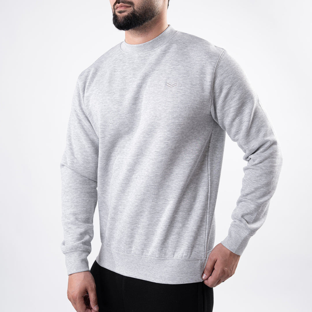 Textured Gray Fleece Sweatshirt