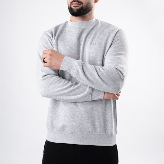 Textured Gray Fleece Sweatshirt