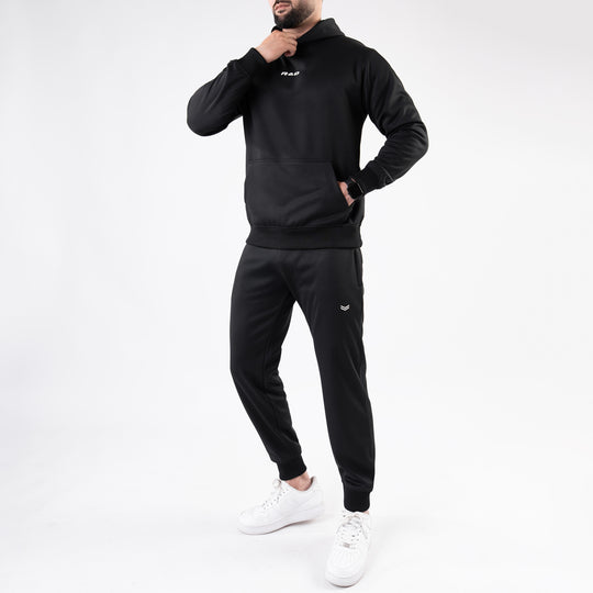 Plain Black Fleece Tracksuit