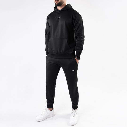 Plain Black Fleece Tracksuit