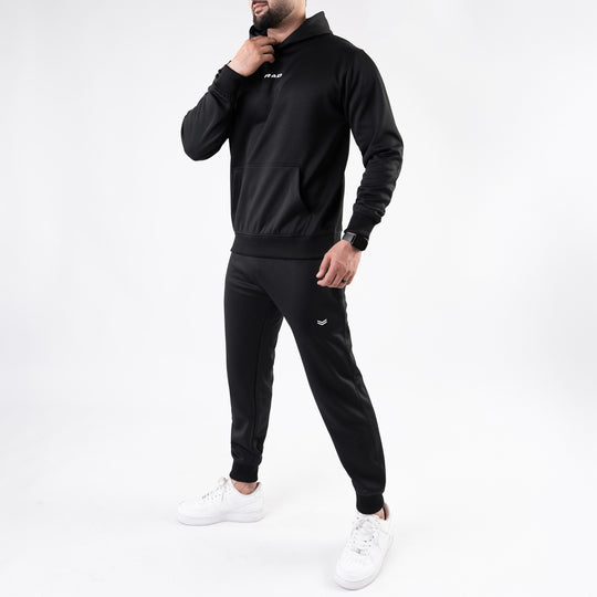 Plain Black Fleece Tracksuit