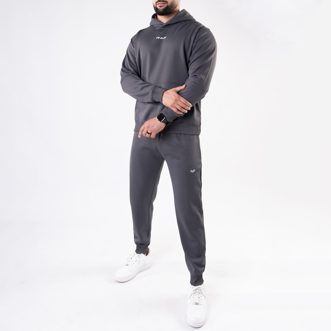 Plain Smoke Gray Fleece Tracksuit