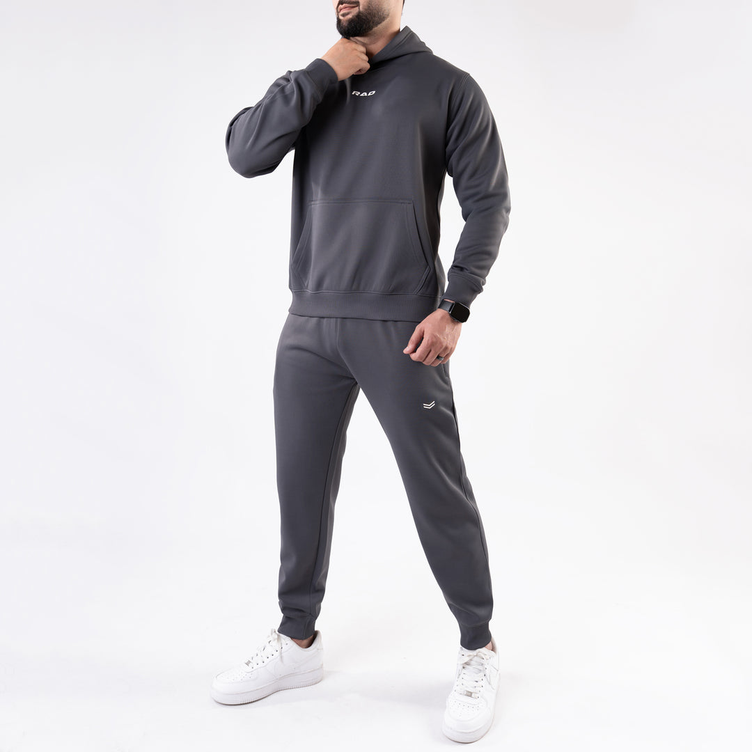 Plain Smoke Gray Fleece Tracksuit