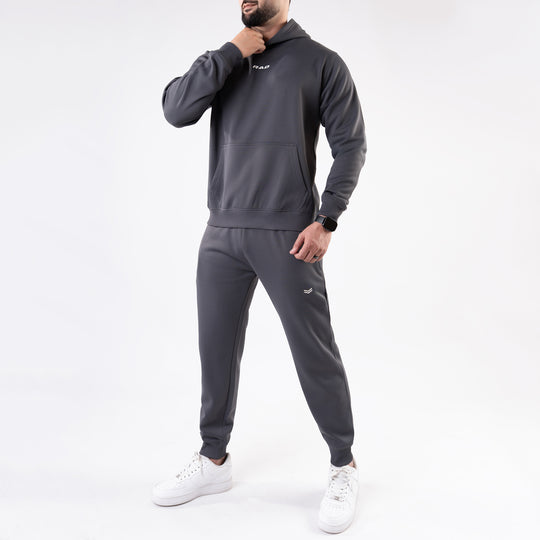 Plain Smoke Gray Fleece Tracksuit