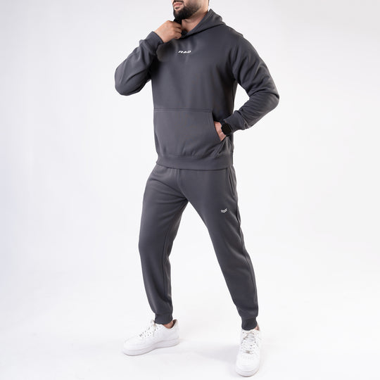 Plain Smoke Gray Fleece Tracksuit