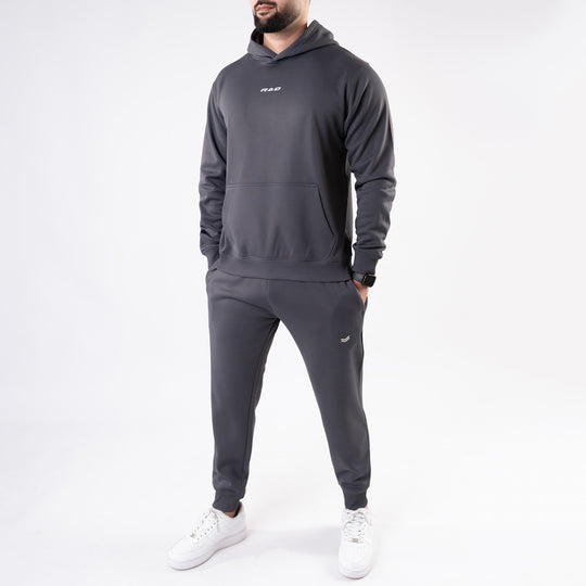 Plain Smoke Gray Fleece Tracksuit