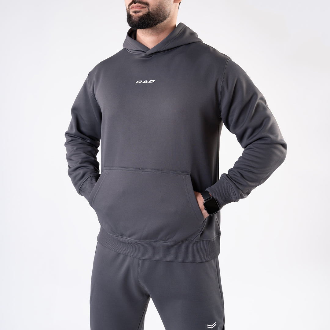Plain Smoke Gray Fleece Tracksuit