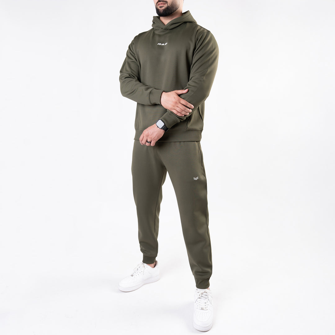 Plain Olive Fleece Tracksuit