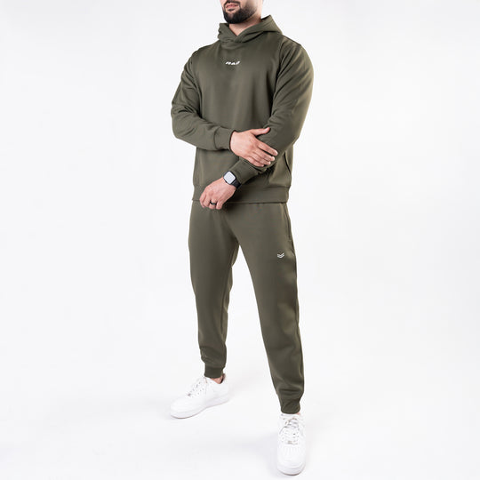 Plain Olive Fleece Tracksuit