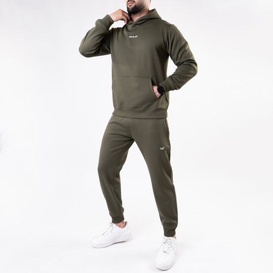 Plain Olive Fleece Tracksuit