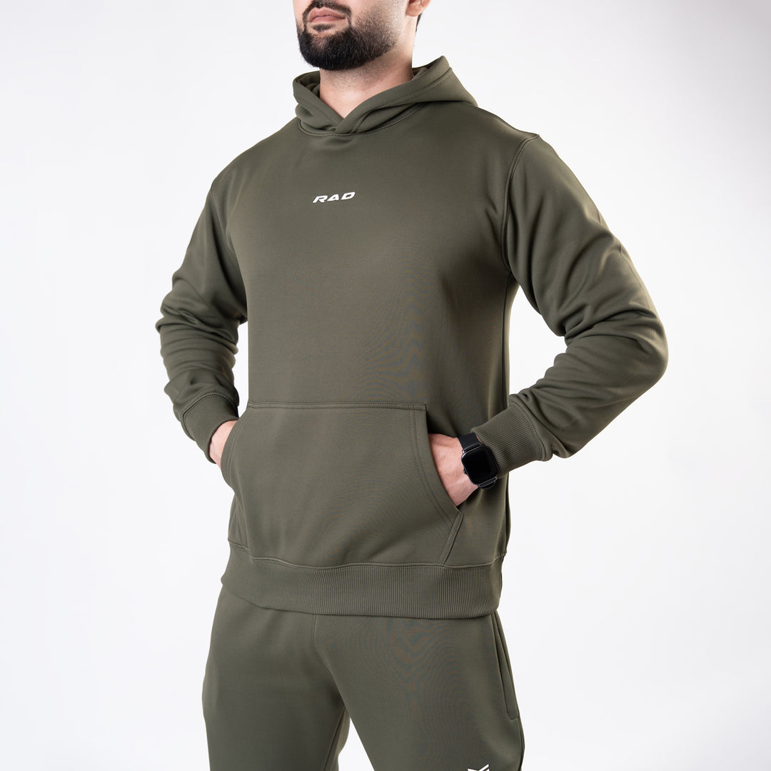 Plain Olive Fleece Tracksuit