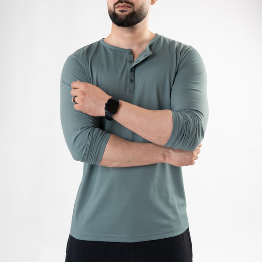 Plain Turquoise Henley
