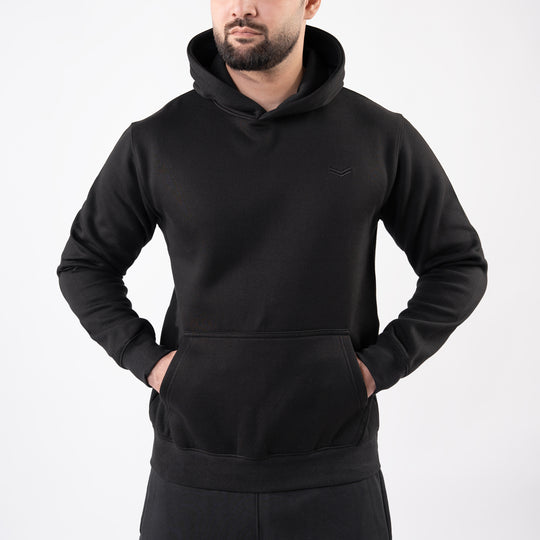Plain Black Fleece Hoodie
