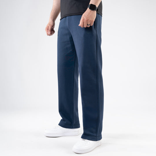 Navy Fleece Loose Fit Trousers