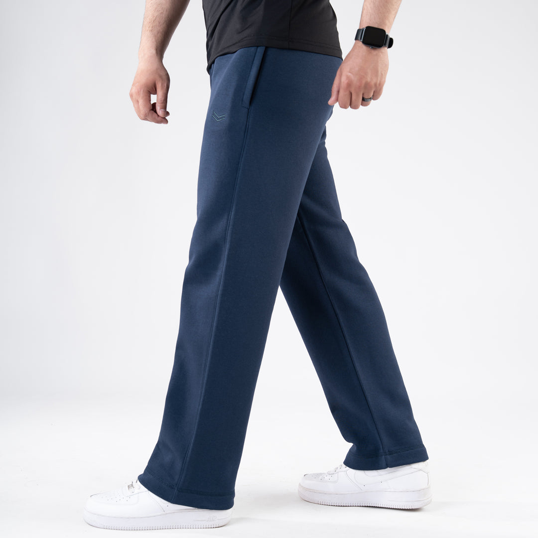 Navy Fleece Loose Fit Trousers