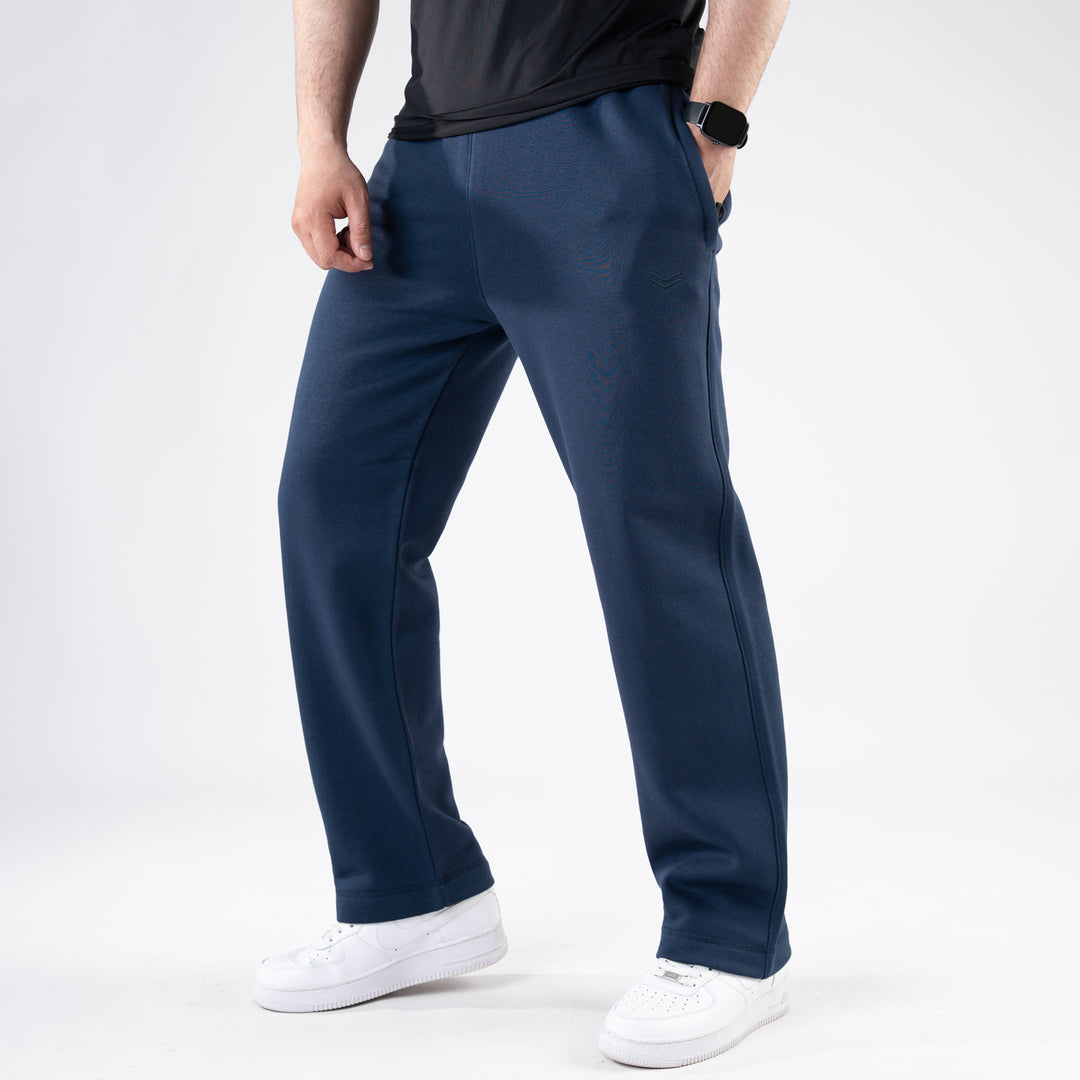 Navy Fleece Loose Fit Trousers