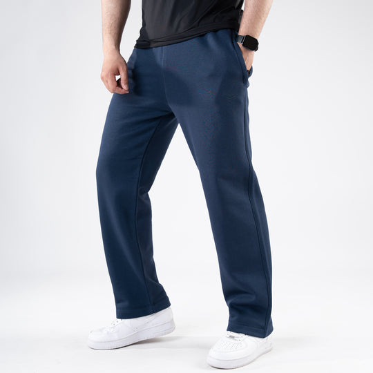 Navy Fleece Loose Fit Trousers
