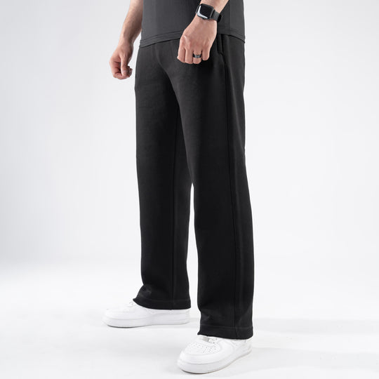 Black Fleece Loose Fit Trousers