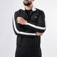 Black Woven Lycra Mock-Neck Jacket with White Panels