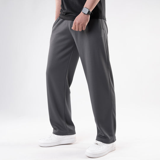 Plain Gray Baggy-Fit Trouser