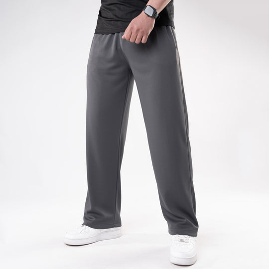 Plain Gray Baggy-Fit Trouser