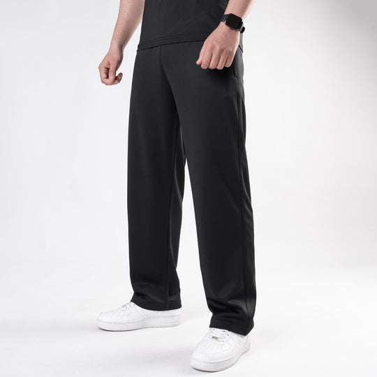 Plain Black Baggy-Fit Trouser