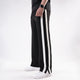 Black Lycra Terry Bold Stripes Trousers with Slit