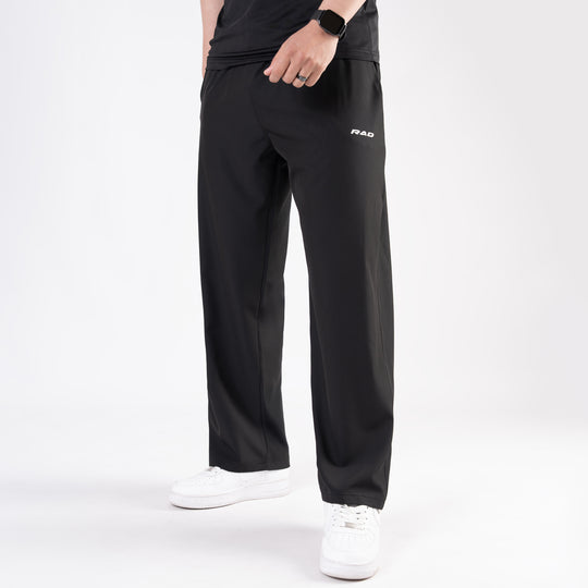 Black Micro Baggy Fit Trousers