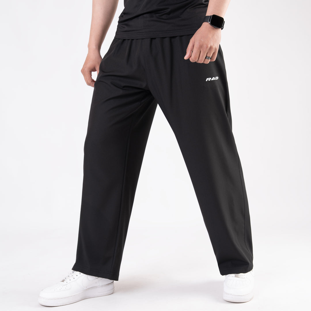 Black Micro Baggy Fit Trousers