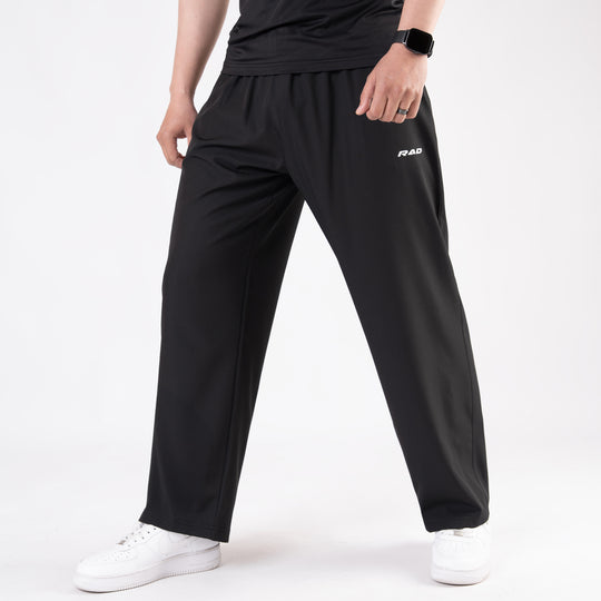 Black Micro Baggy Fit Trousers