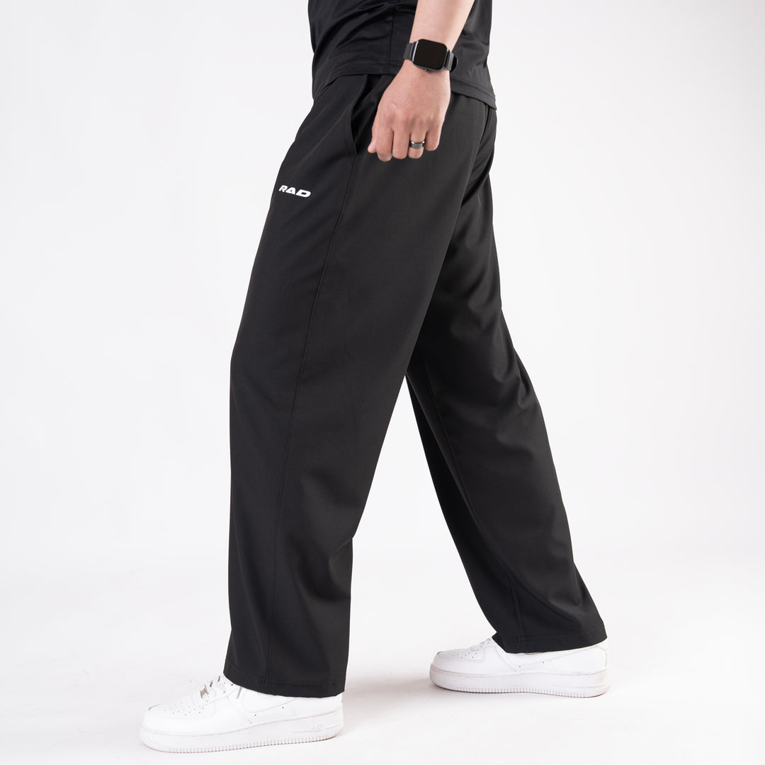 Black Micro Baggy Fit Trousers