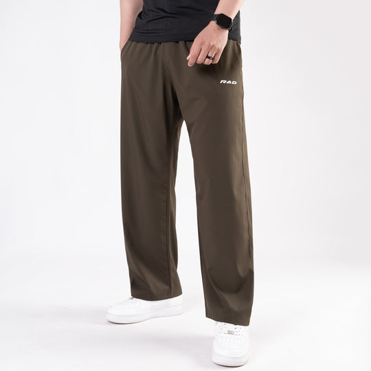 Olive Micro Baggy Fit Trousers