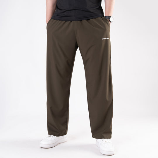 Olive Micro Baggy Fit Trousers
