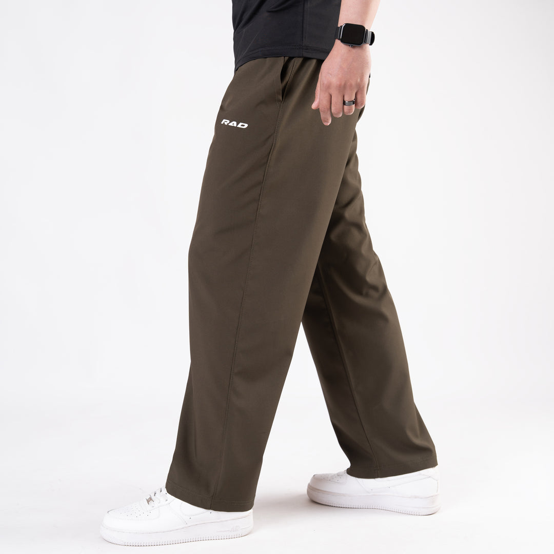 Olive Micro Baggy Fit Trousers