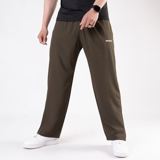 Olive Micro Baggy Fit Trousers