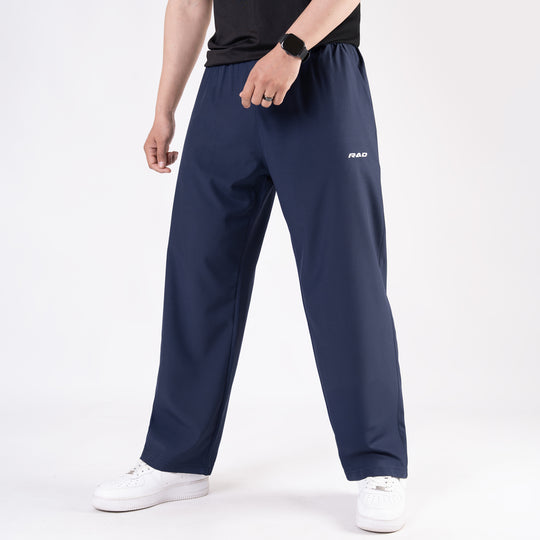 Navy Micro Baggy Fit Trousers