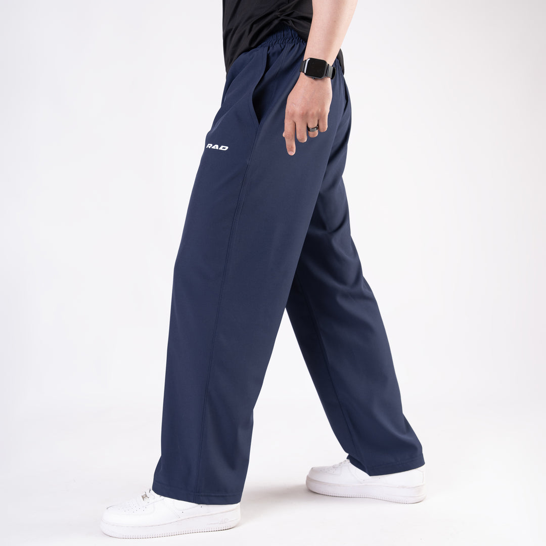 Navy Micro Baggy Fit Trousers