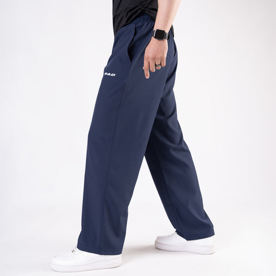Navy Micro Baggy Fit Trousers