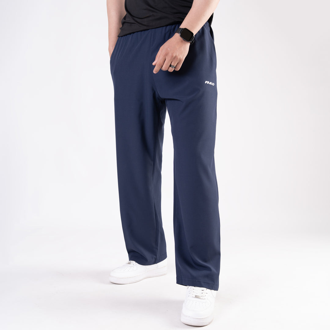Navy Micro Baggy Fit Trousers