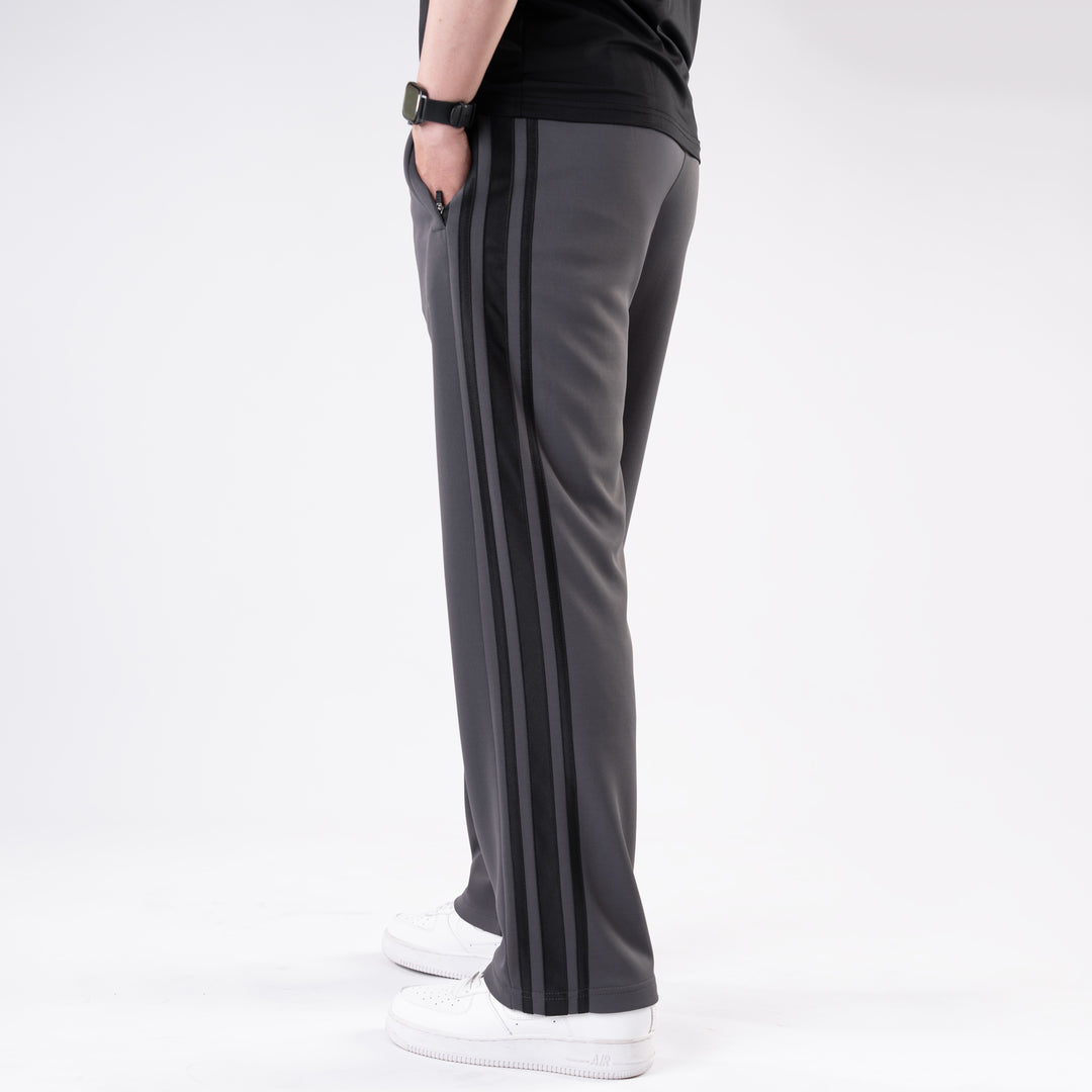 Gray Relax Fit Trouser with Three Alt-Stripes