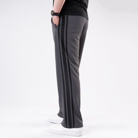 Gray Relax Fit Trouser with Three Alt-Stripes