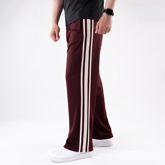 Maroon Relax Fit Trouser with Three Alt-Stripes