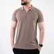 Khaki Polo with Metal Zipper